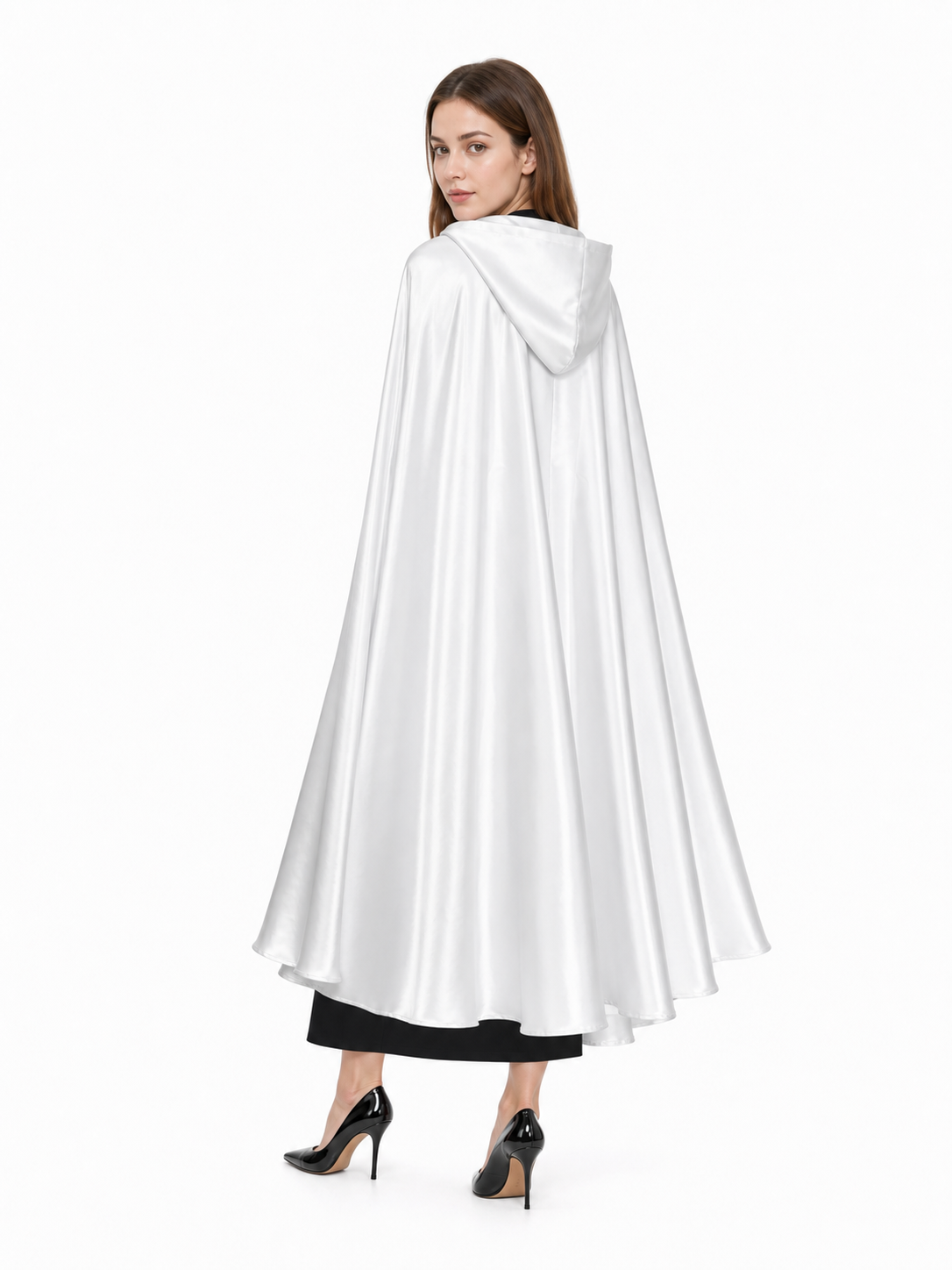White Hooded Costume Cape, Medieval