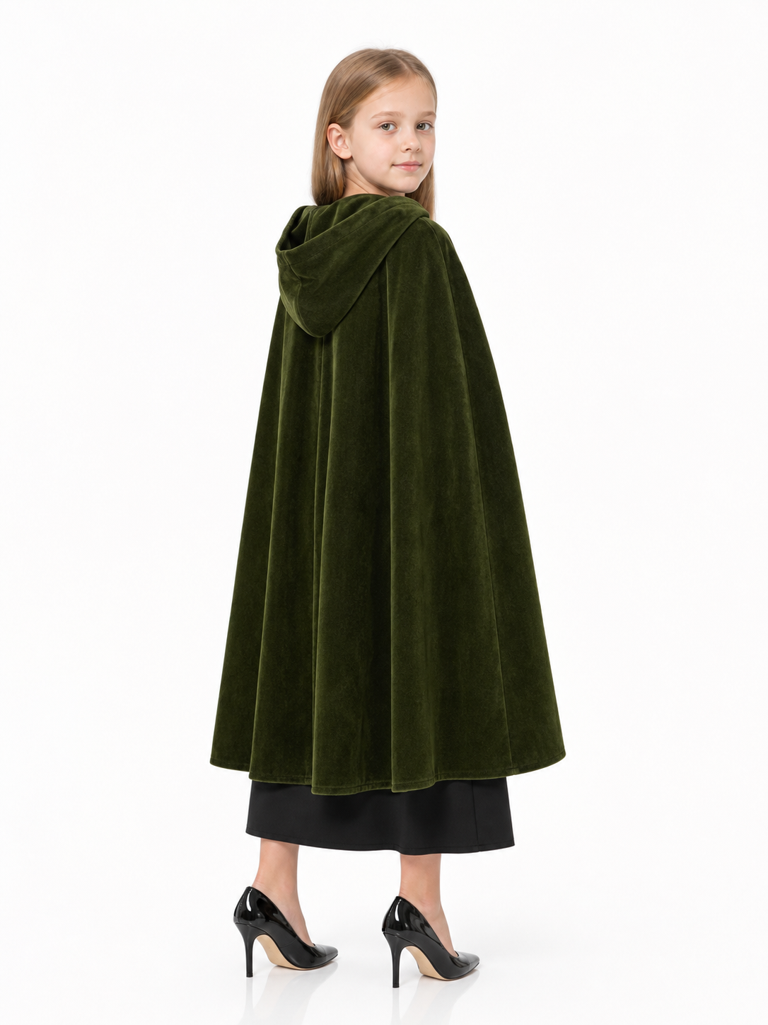 Dark Green Hooded Carnival Cloak
