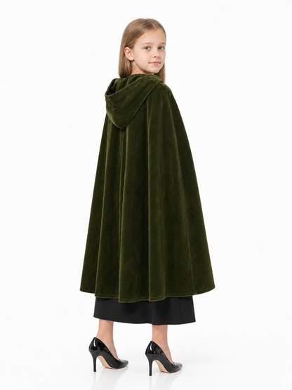 Dark Green Hooded Carnival Cloak