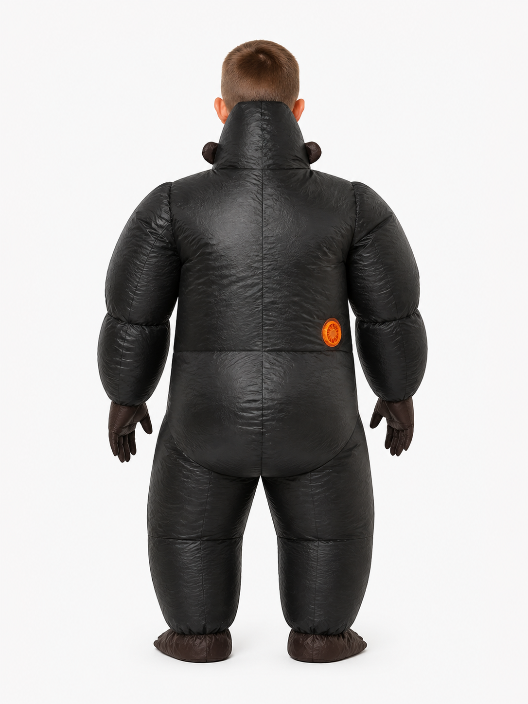 Inflatable One-Piece Gorilla Costume, Brown and Black back view