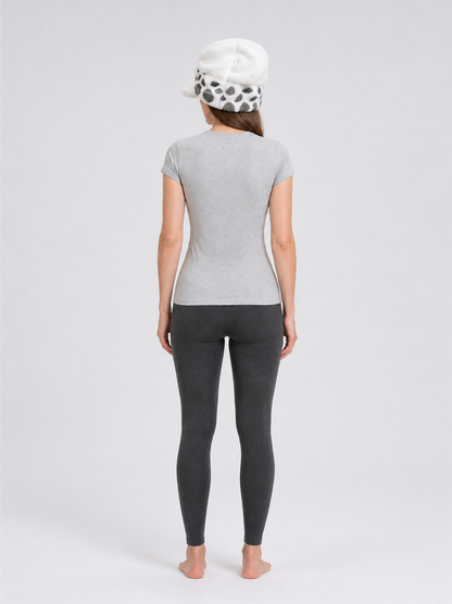White Carnival Hat with Gray-Black Spots back view