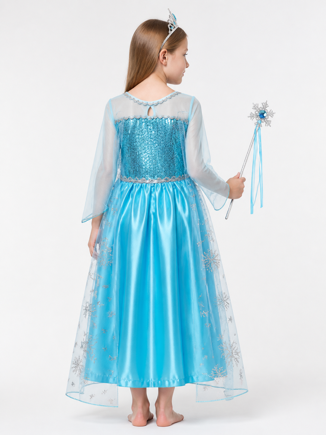 Snow Queen Costume for Halloween and Cosplay back view
