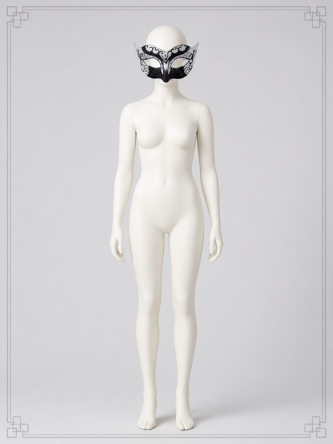 Silver and Black Carnival Mask for Halloween and Cosplay back view