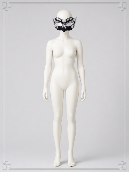 Silver and Black Carnival Mask for Halloween and Cosplay back view