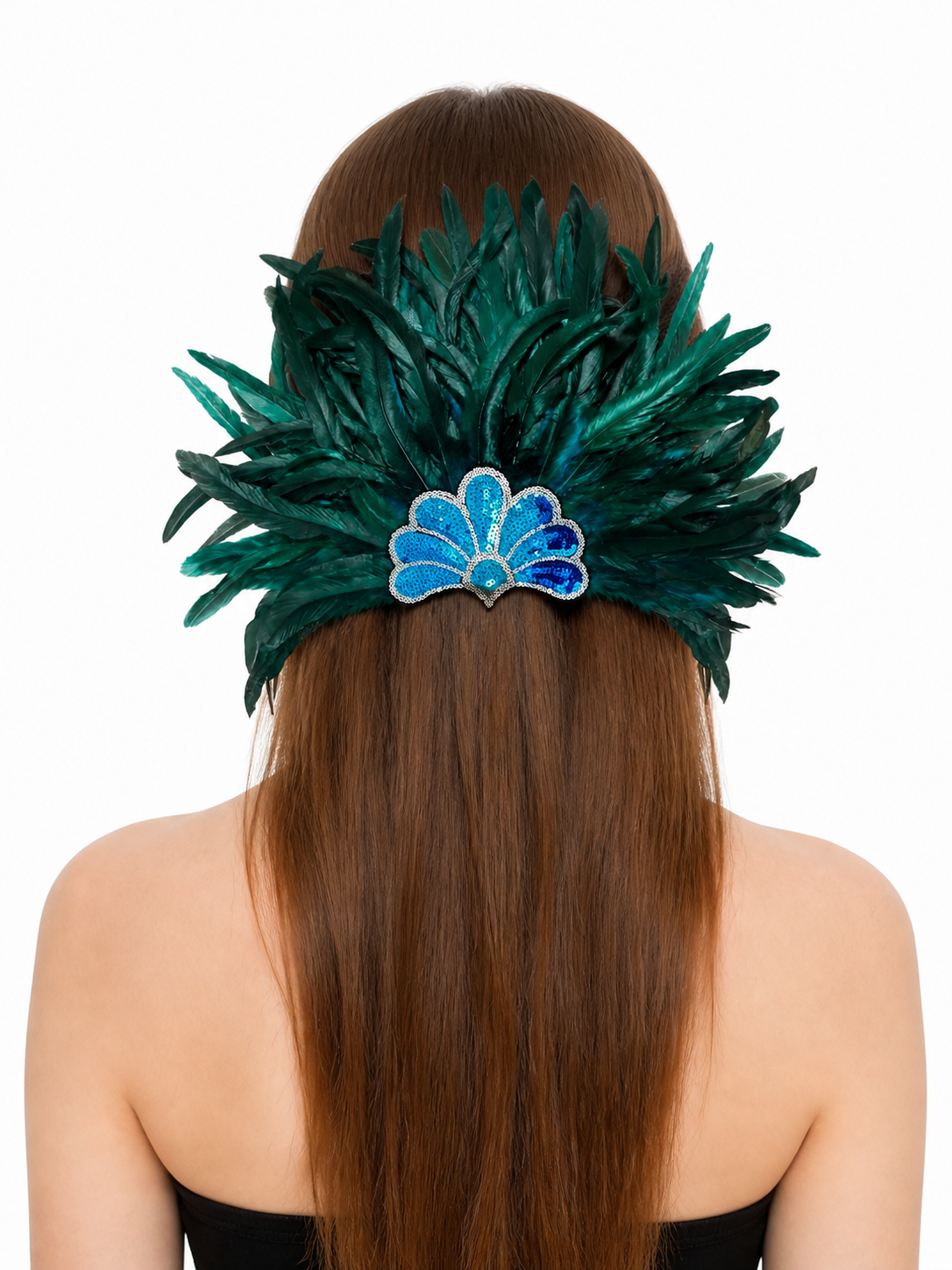 Carnival Headpiece with Blue Feathers