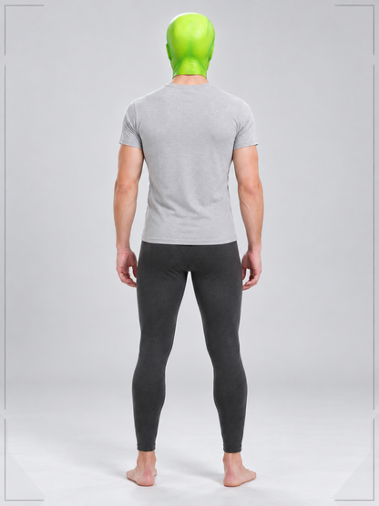 Green Latex Cosplay Mask with Wig back view
