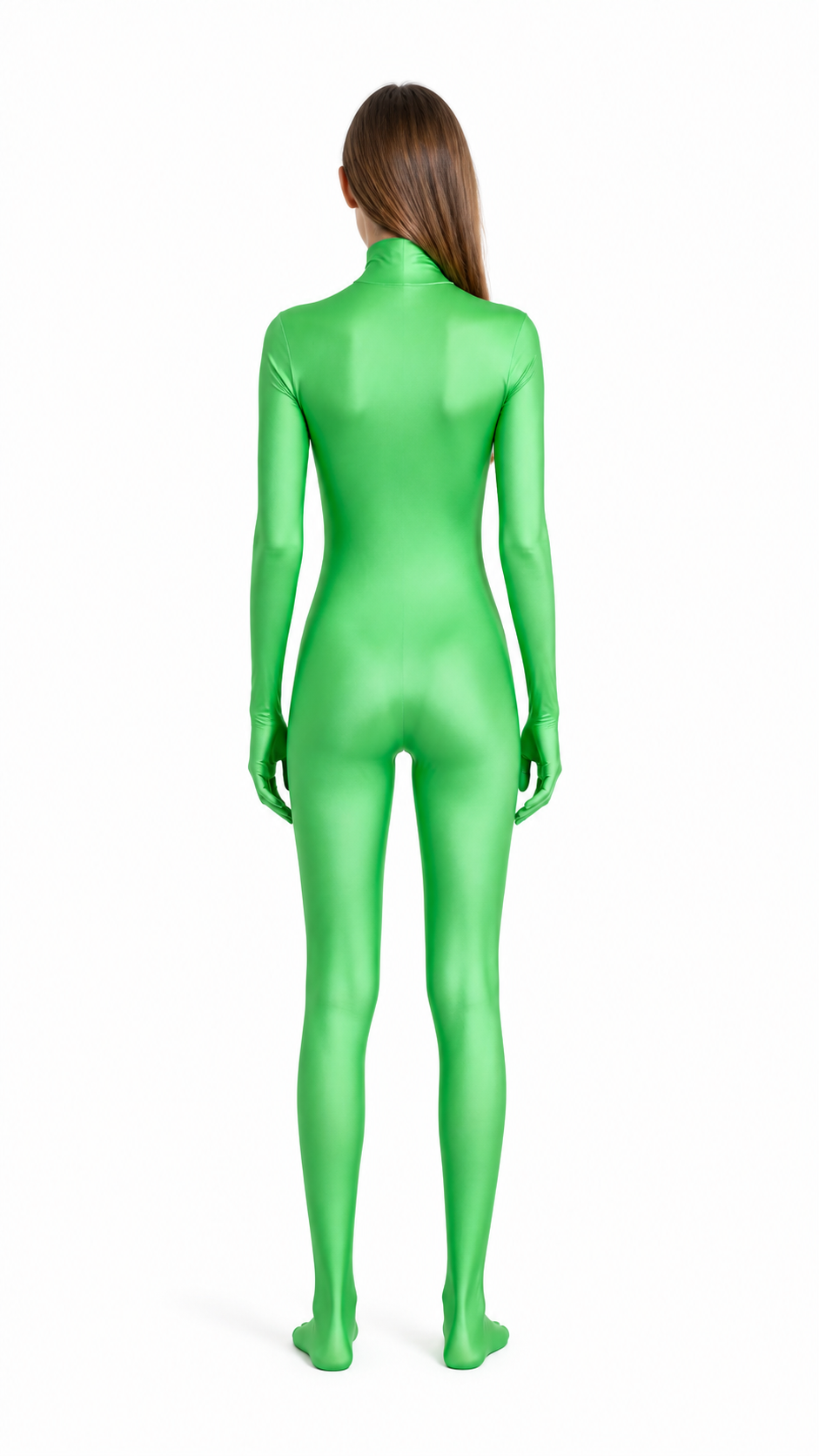 Form-Fitting Green Bodysuit for Carnival back view