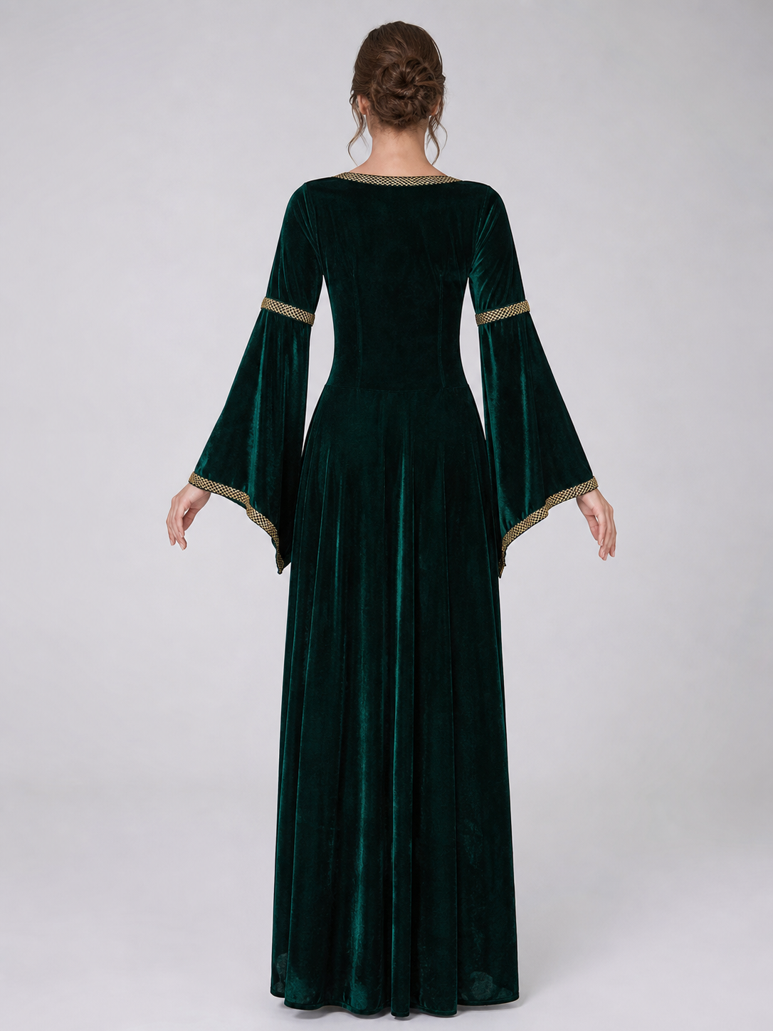 Costume Robe with Gold Lacing and Sleeves back view
