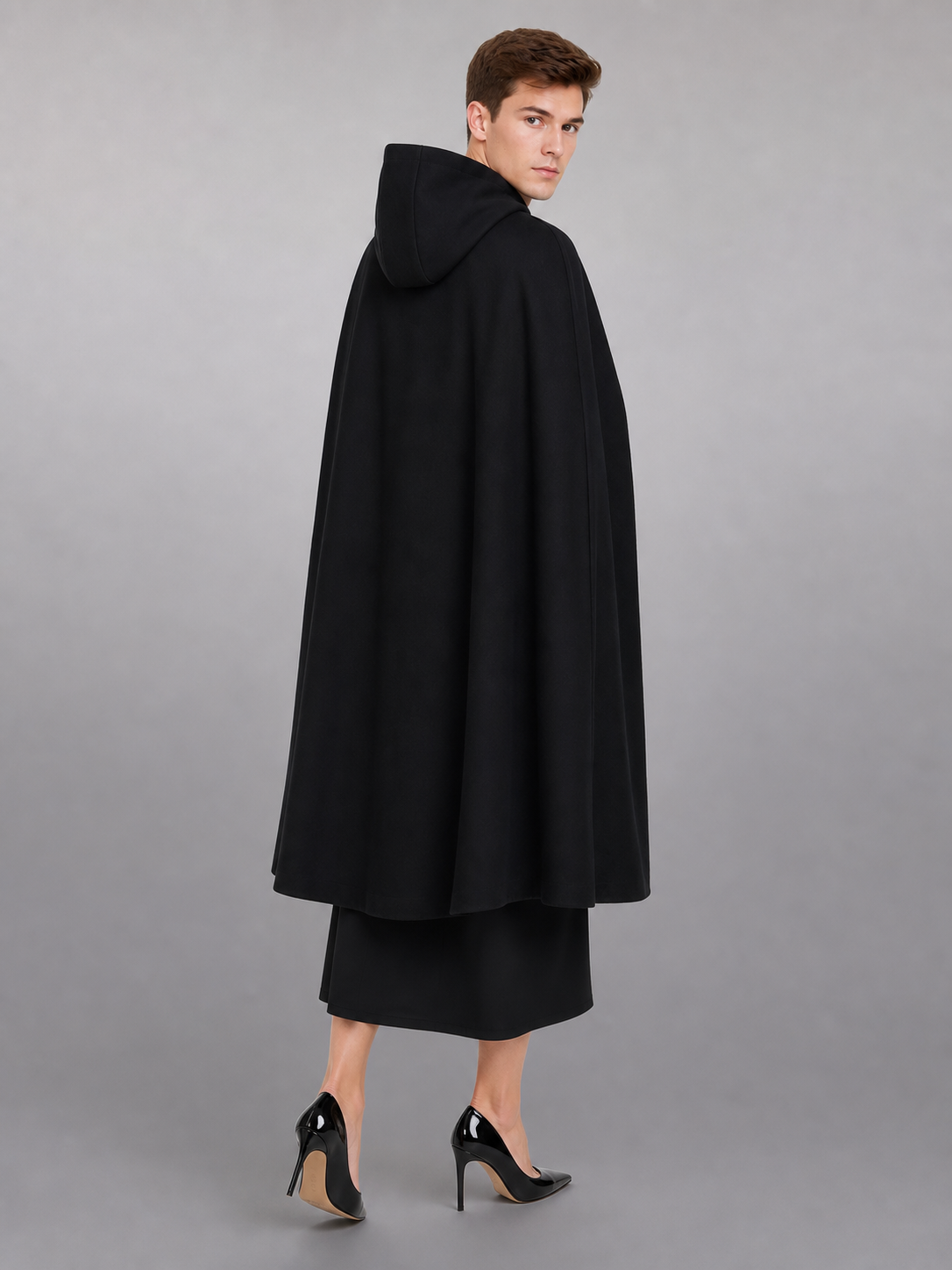 Hooded Cloak with Ghost Mask for Cosplay