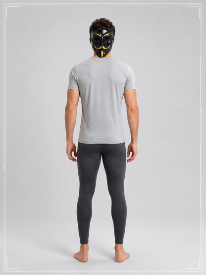 Anonymous-style carnival mask for Halloween and cosplay back view