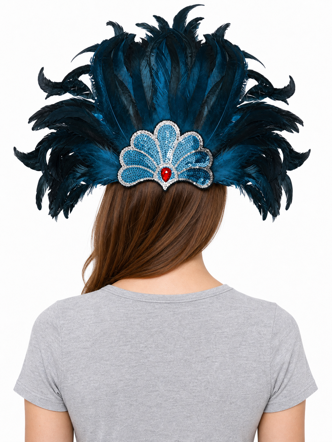 Carnival Feather and Bead Headpiece