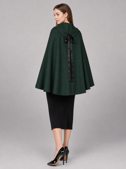 Green hooded medieval costume cloak
