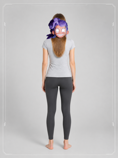 Halloween Carnival Mask with Purple Hair back view