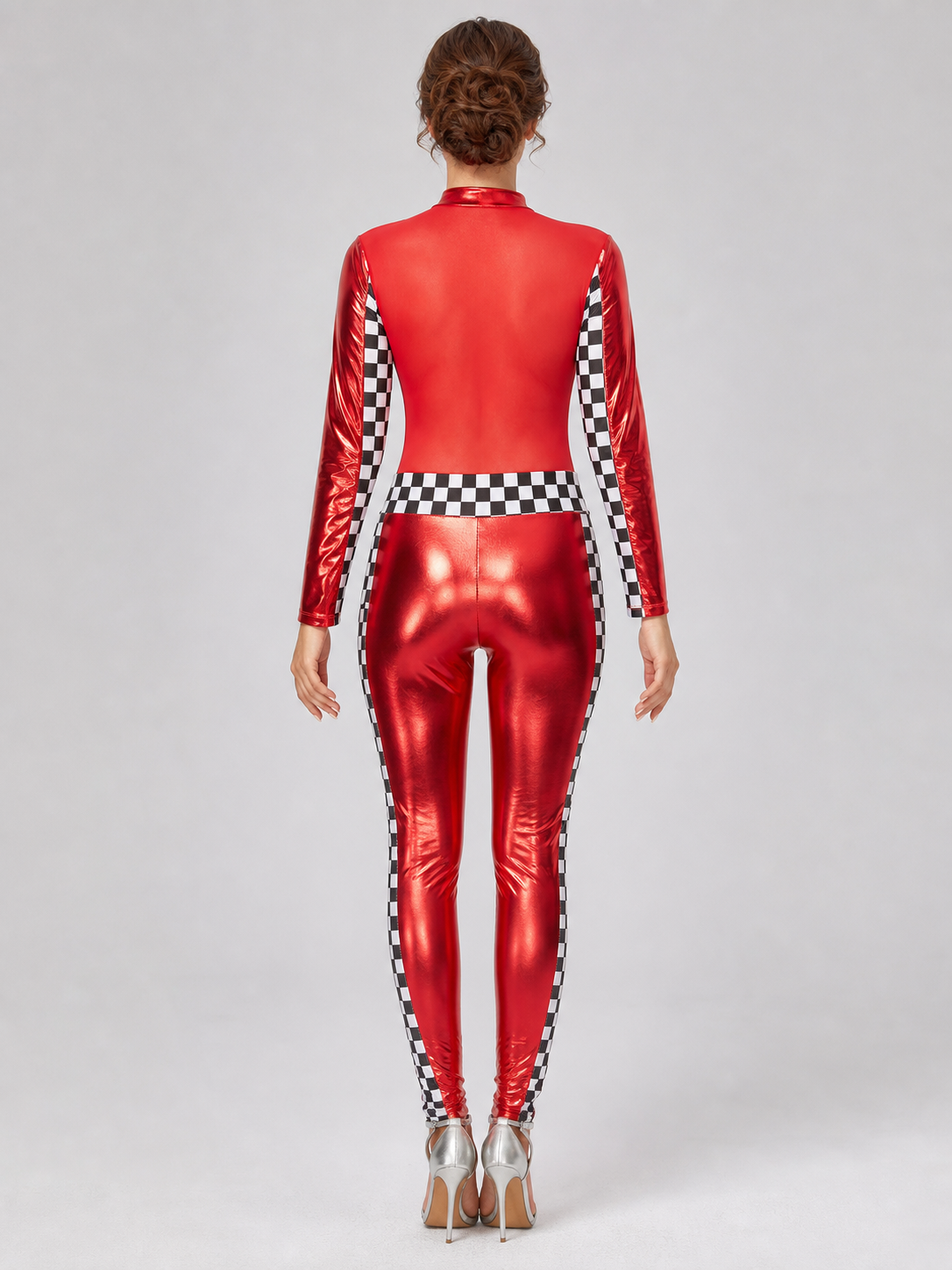 Two-Piece Stage Costume with Checkerboard Details