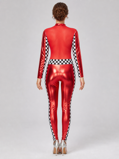 Two-Piece Stage Costume with Checkerboard Details