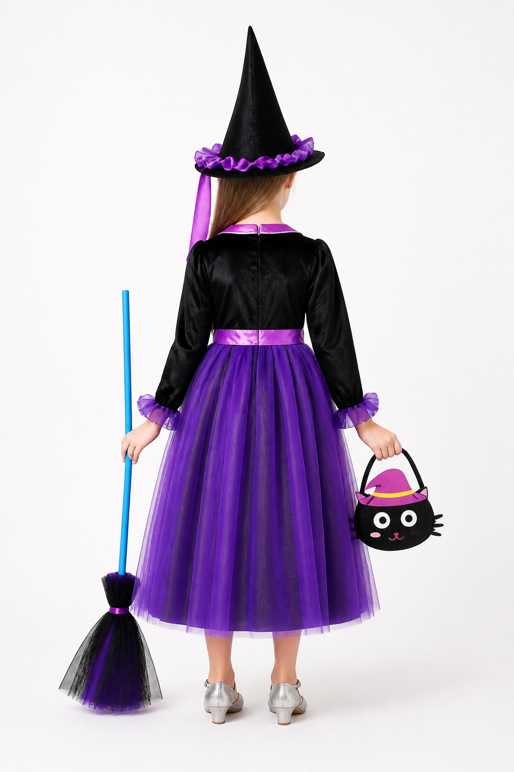 Carnival Costume with a Magic Hat and Accessories back view
