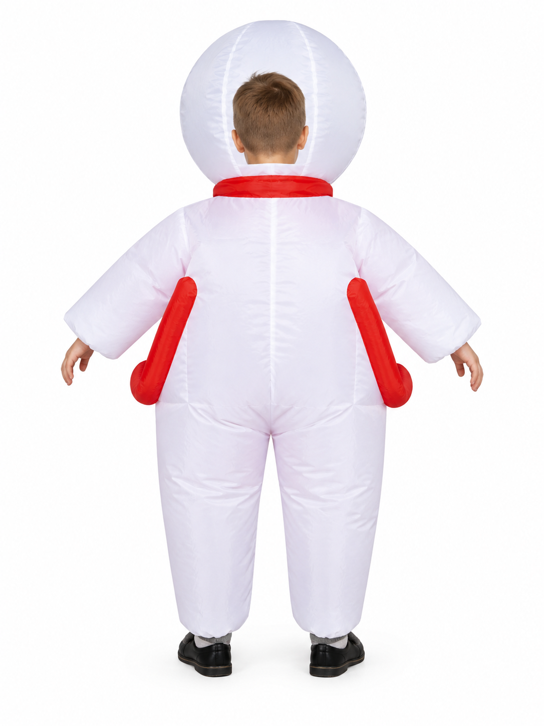 Inflatable astronaut costume for kids with helmet and rocket print