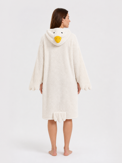 White Goose Costume with Hood back view