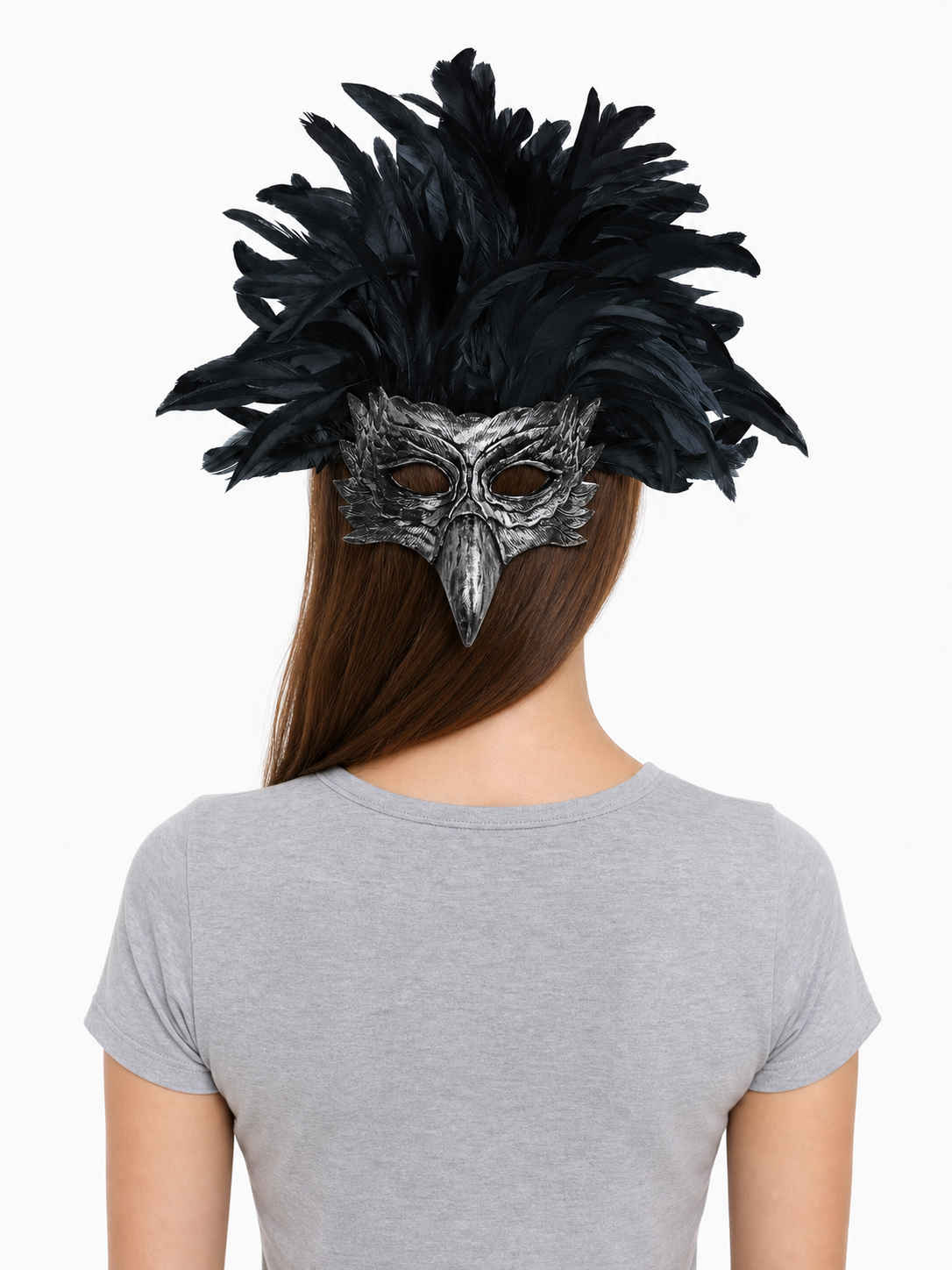 Carnival Eagle Mask with Black Feathers
