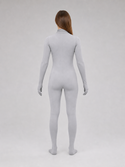 Gray Full-Body Invisibility Suit for Cosplay