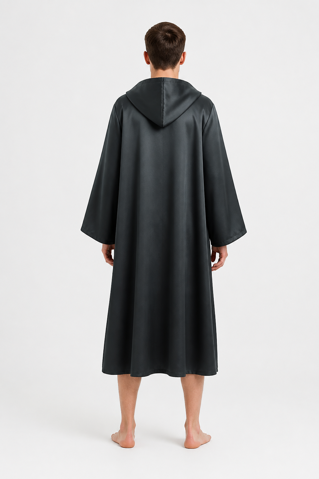 Long Loose-Fit Hooded Cape