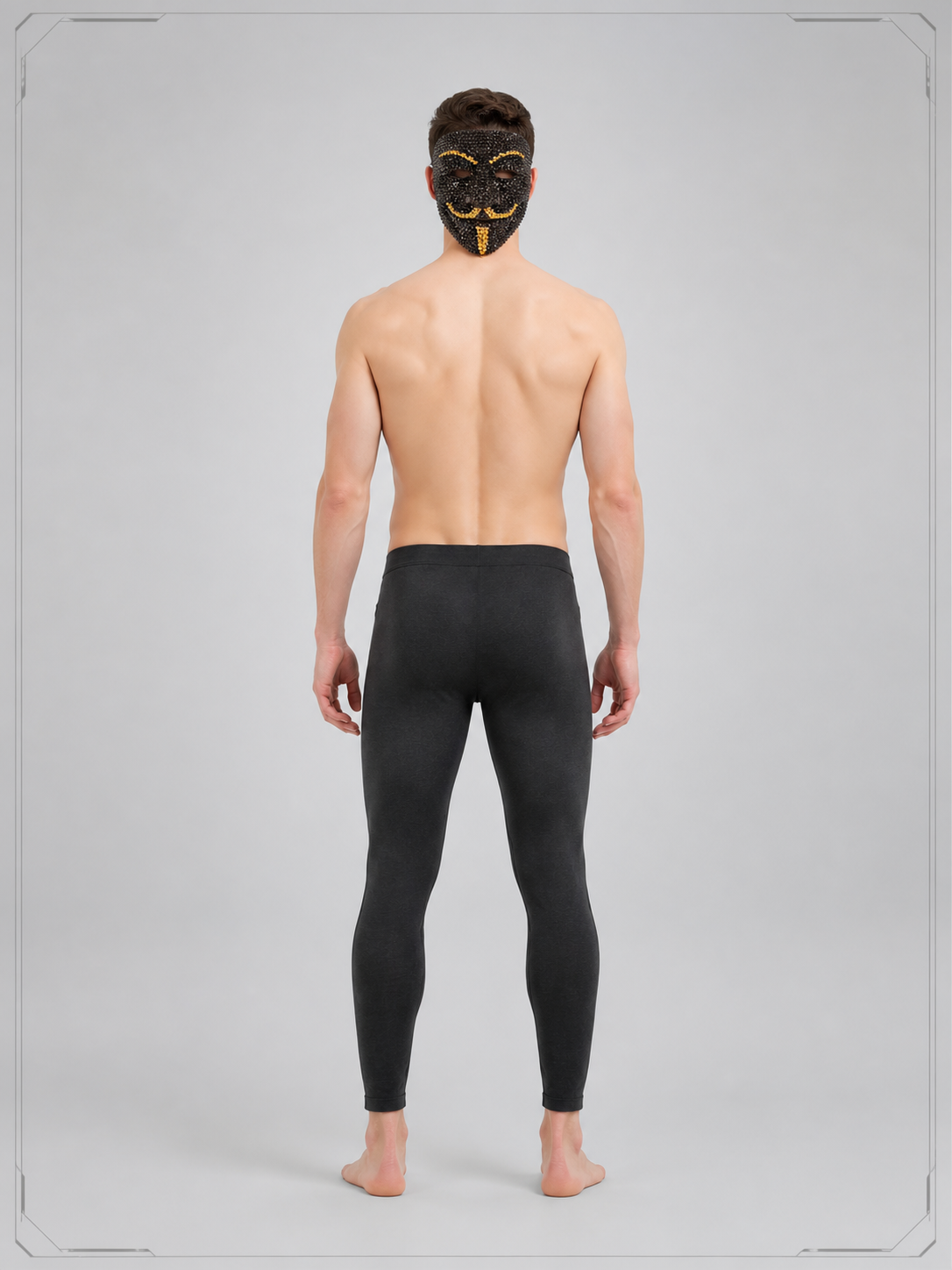 Black and Gold Carnival Mask for Halloween and Cosplay back view