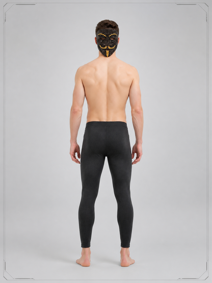 Black and Gold Carnival Mask for Halloween and Cosplay back view