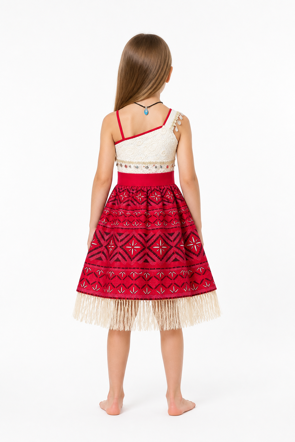 Moana Carnival Dress with Fringe and Lace