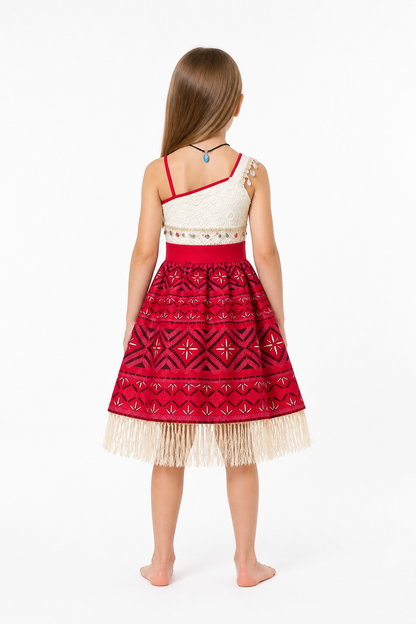 Moana Carnival Dress with Fringe and Lace