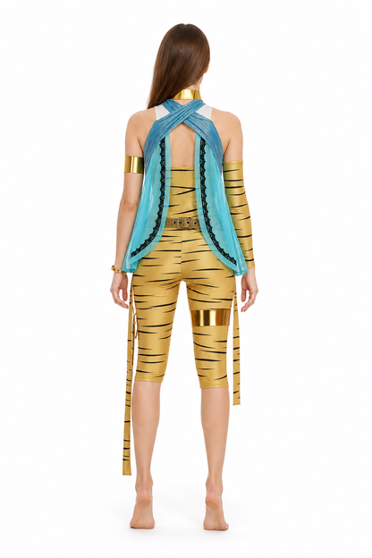 Cleo de Nile Cosplay Costume with Cape and Belt back view