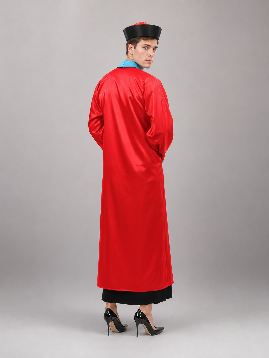 Red Chinese-Style Carnival Cape with Hat