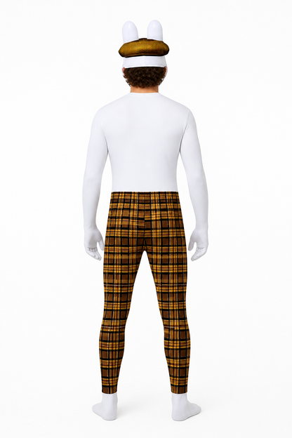 Rabbit Costume with Mask and Plaid Jumpsuit back view
