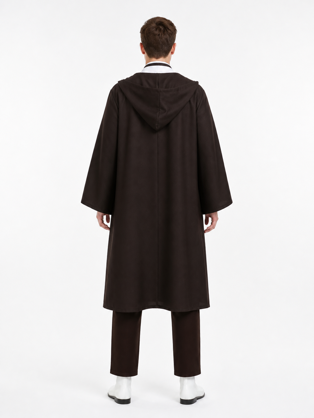 Obi-Wan Cosplay Costume with Hood and Belt back view