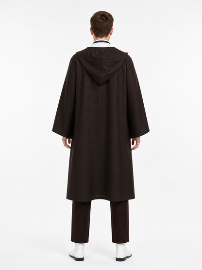 Obi-Wan Cosplay Costume with Hood and Belt back view