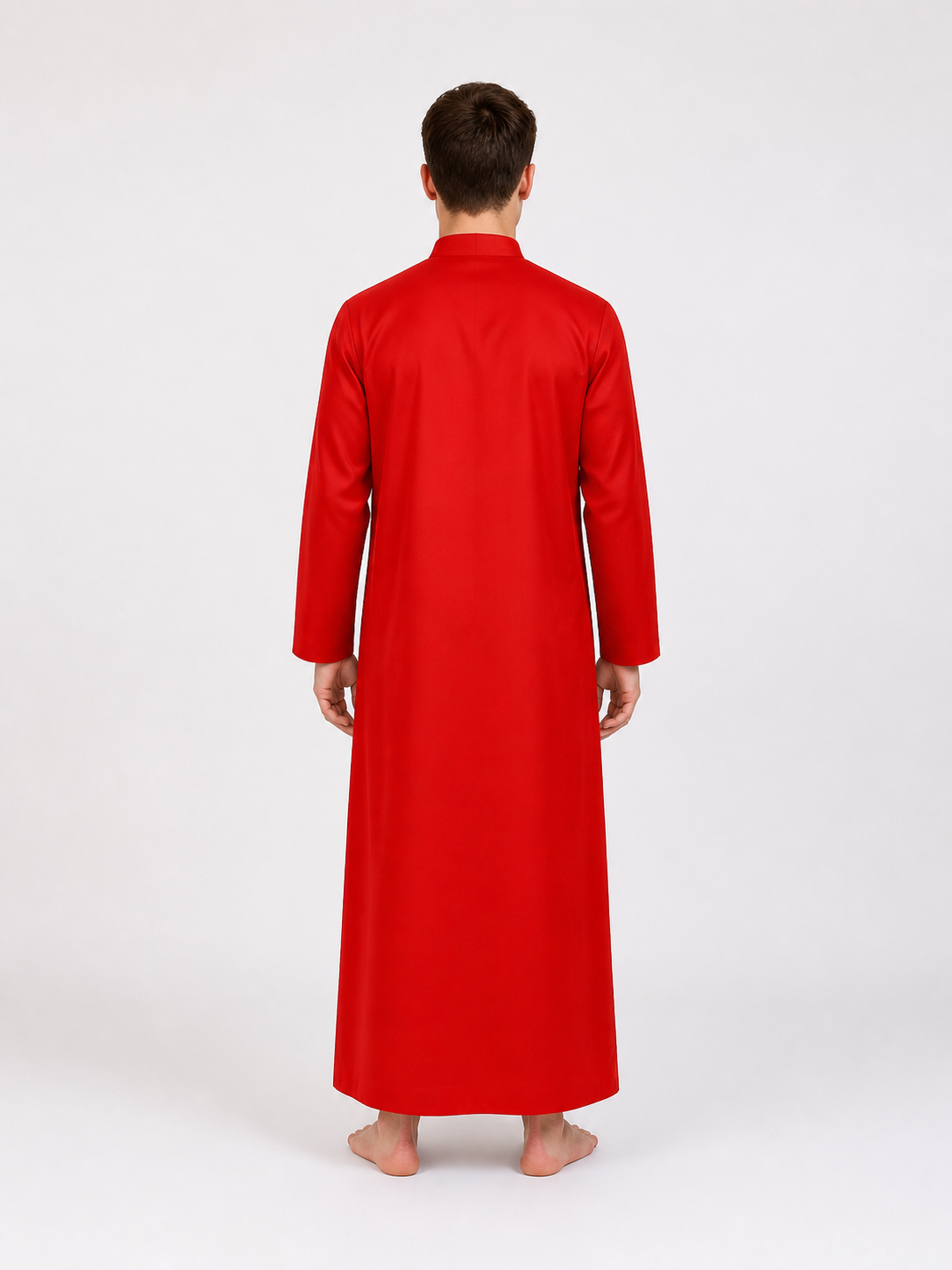Red Cloak with Cross and Buttons for Halloween back view