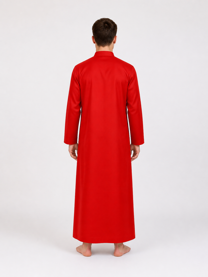 Red Cloak with Cross and Buttons for Halloween back view