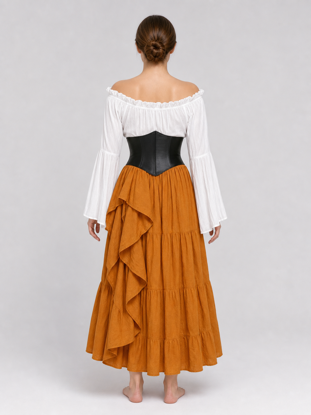 Historical Costume with Corset and Tiered Skirt