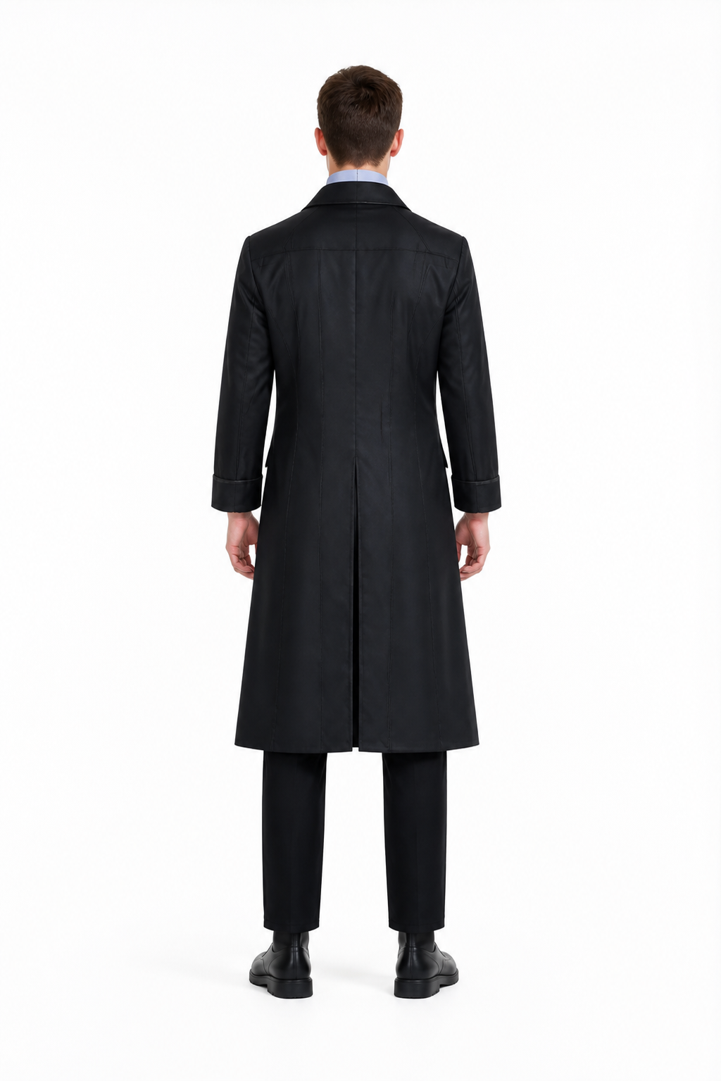 Joker Cosplay Costume with Coat, Shirt, and Pants back view