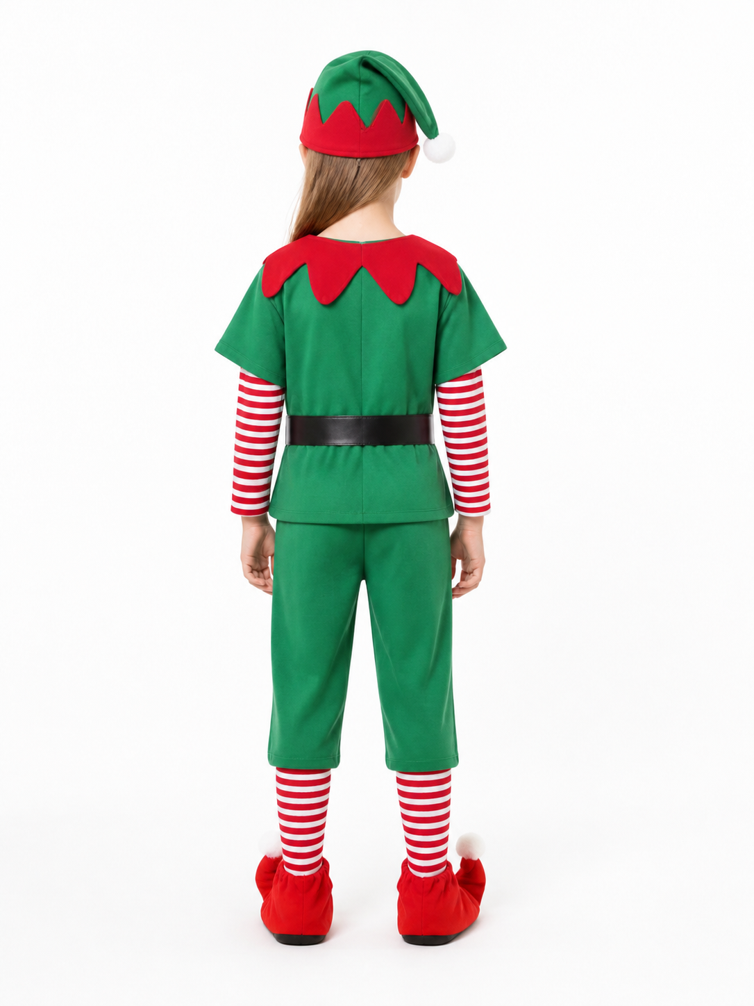 New Year's Elf Costume with Hat and Belt back view