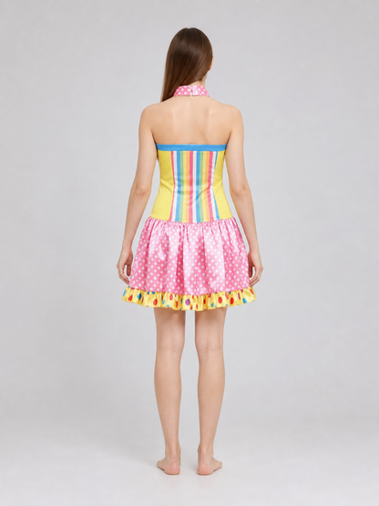 Bright Clown Costume Dress for Carnival and Stage