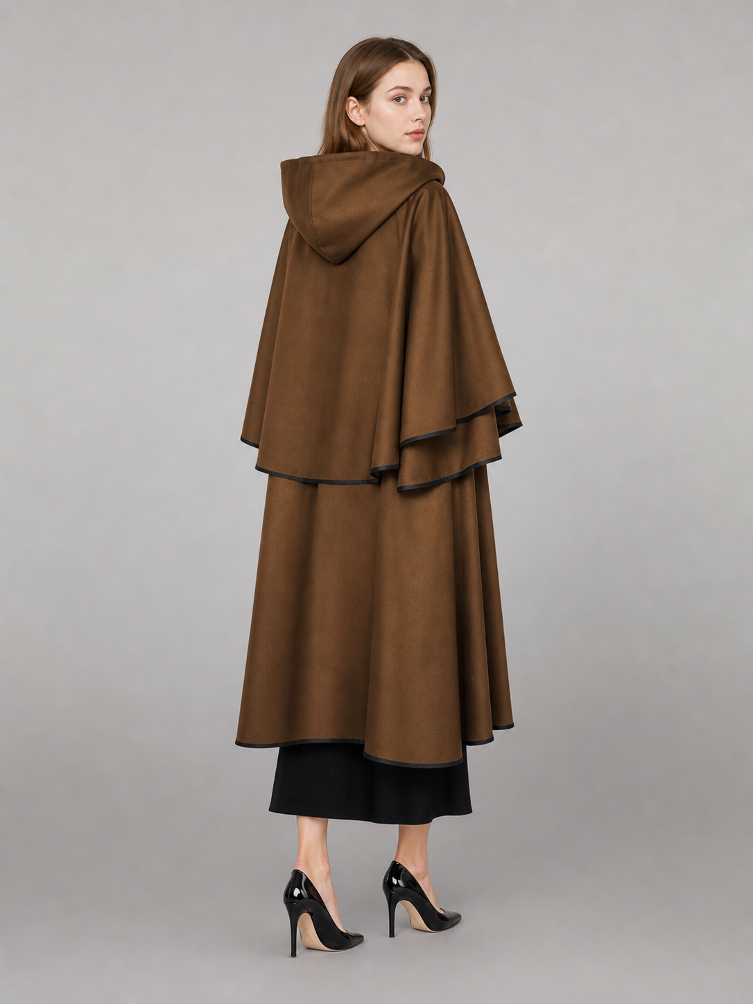 Brown Hooded Costume Cloak