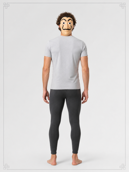 Cosplay Mask with Black Mustache and Eyebrows back view