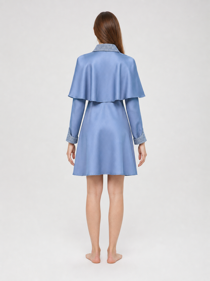 Beauxbatons Cosplay Dress with Capelet, Blue