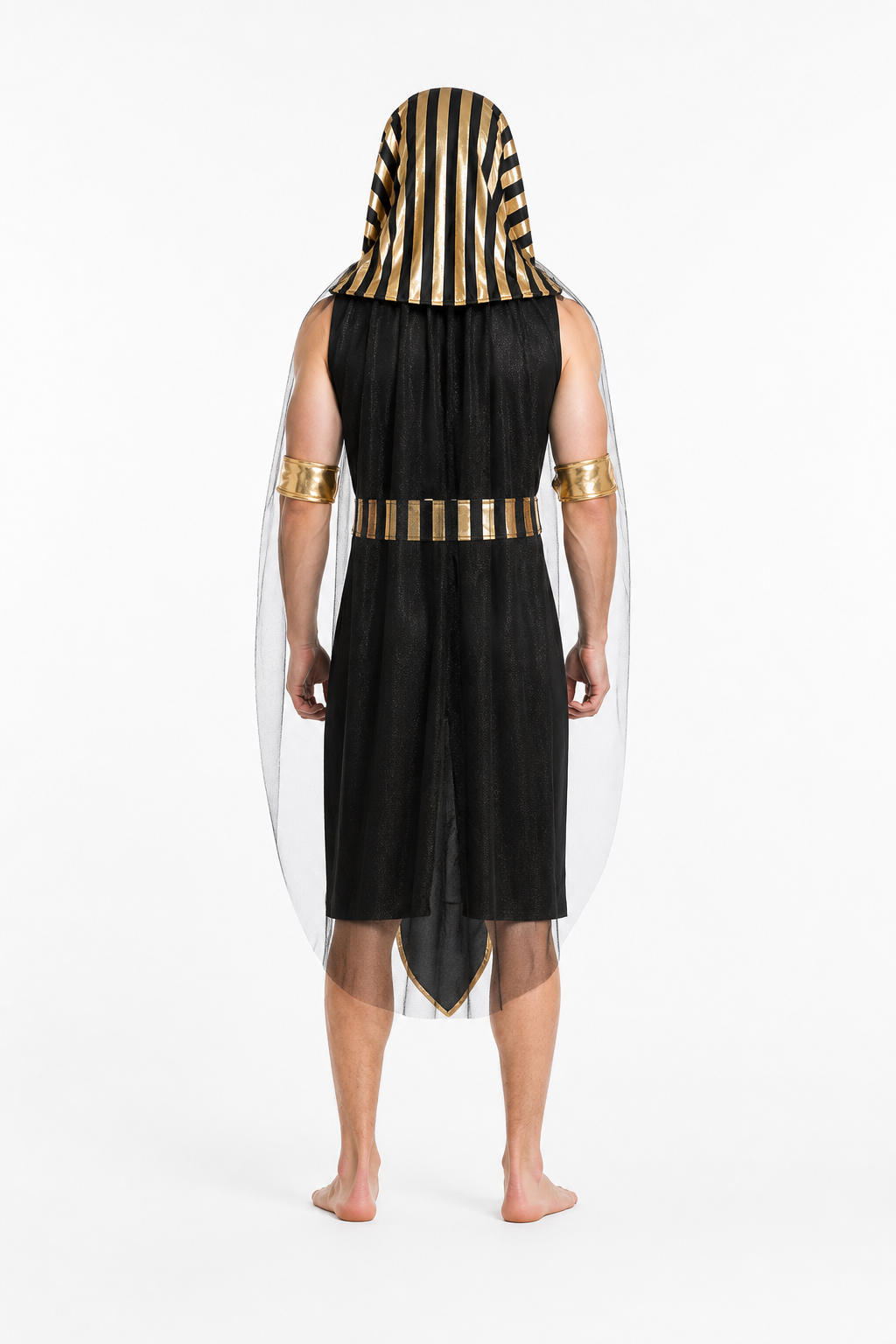 Pharaoh Costume with Headpiece and Belt back view