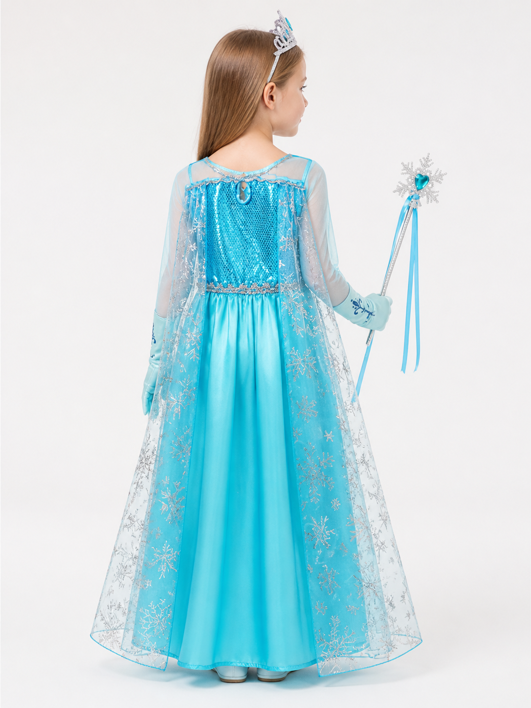 Snow Queen Costume for Halloween and Cosplay back view