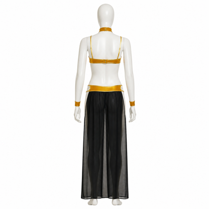 Gold Cleopatra Costume with Long Black Skirt