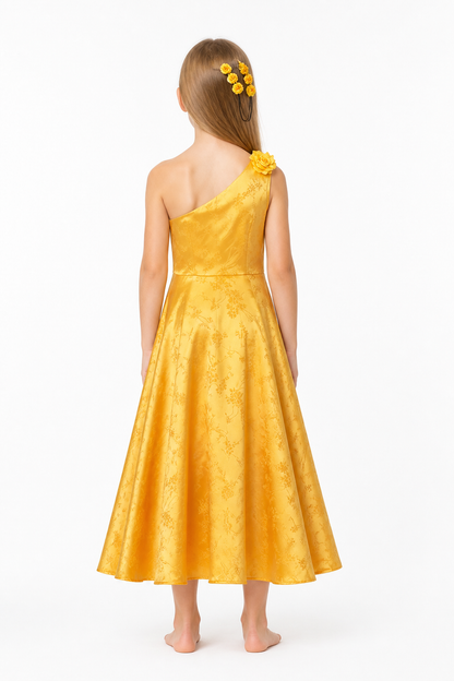 Yellow One-Shoulder Dress for a Zootopia Costume back view