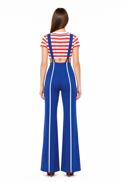 Cosplay Costume: Sailor Top and Bib Pants back view