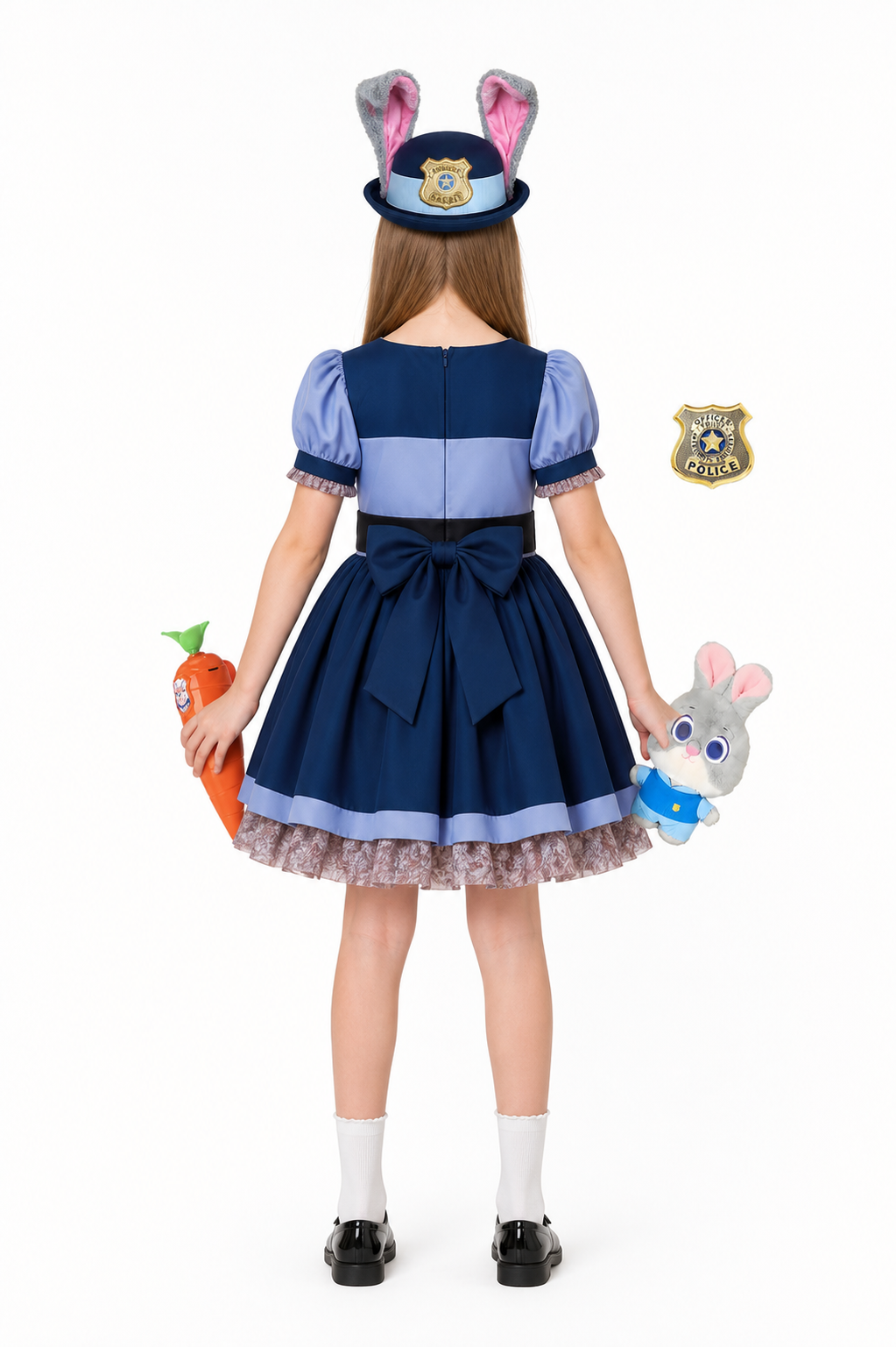 Judy Hopps Costume with Accessories back view