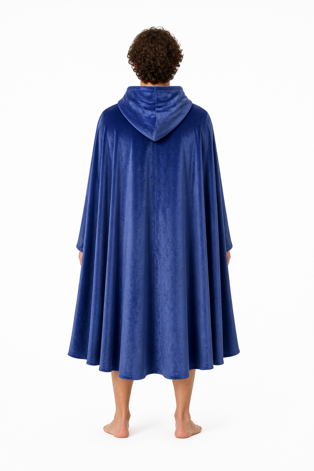 Cloak Cape with Pointed Hood and Wavy Hem back view